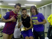 Bóng đá anh, ngoại hạng anh, lịch thi đấu euro 2012, Sao Barca quậy tung phòng thay đồ cùng Cúp vô địch